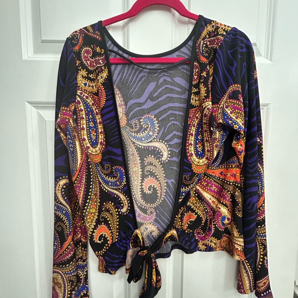 VENUS Multicolor Paisley and Zebra Print Blouse - Picture 2 of 3